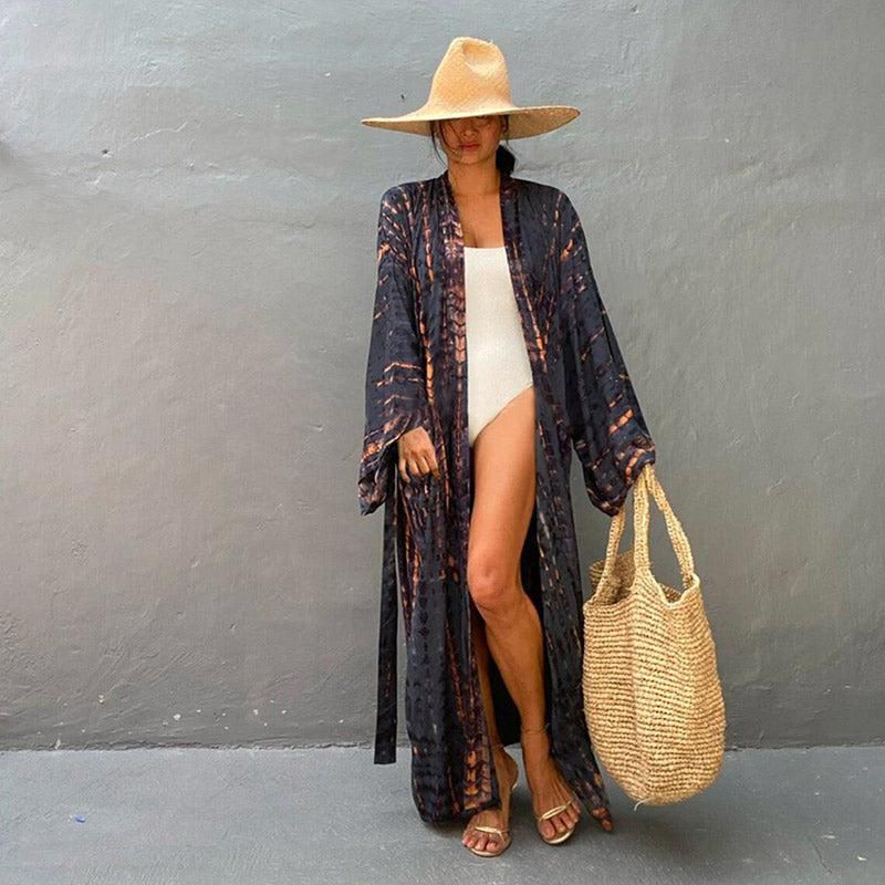 kimono noir chic femme