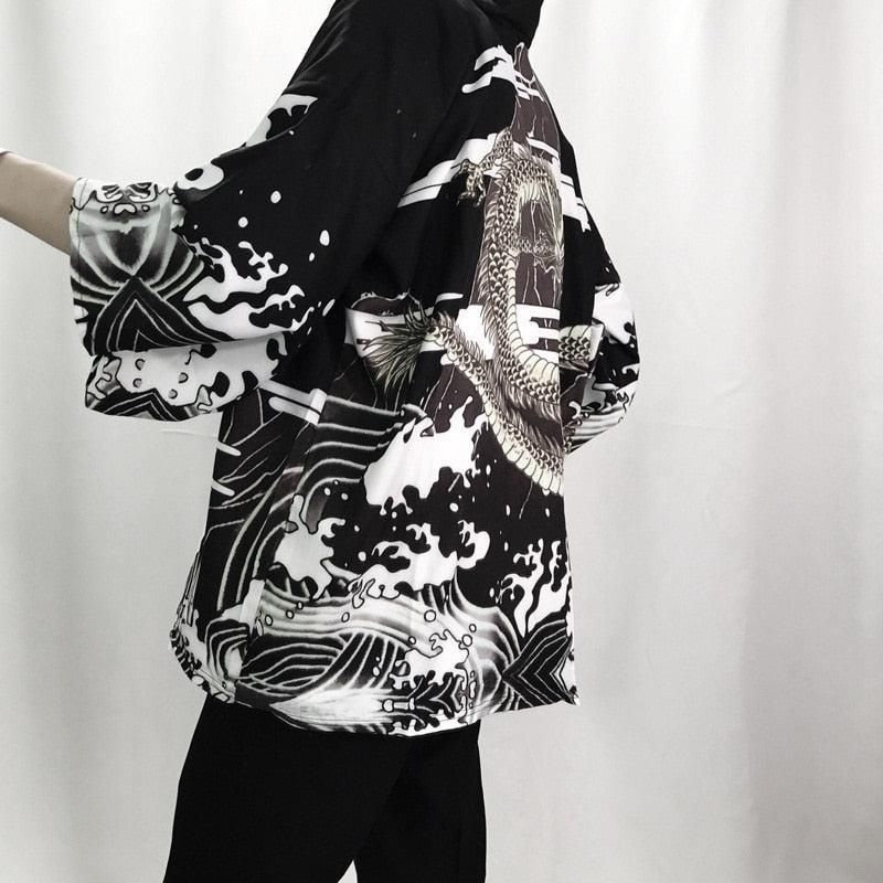 kimono noir dragon cascade
