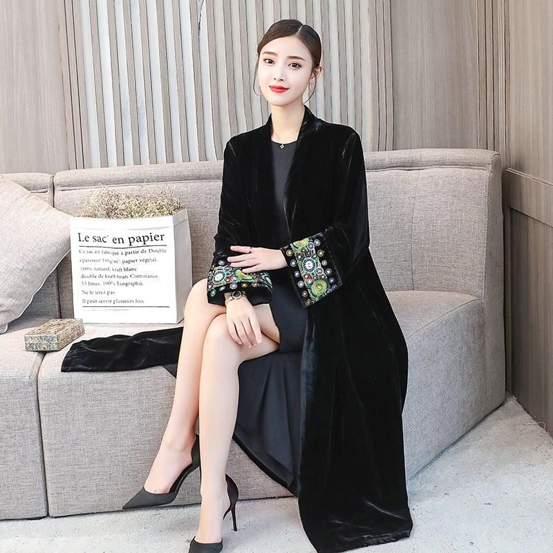 kimono noir élégant