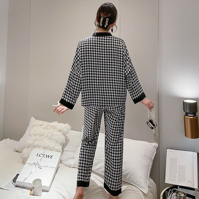 kimono satin noir pyjama