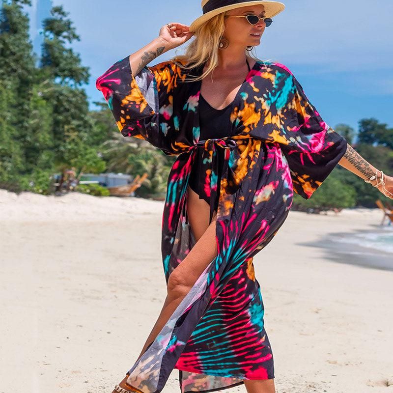 kimono noir pour femme
