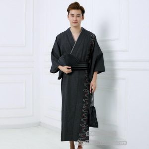 kimono noir homme japonais