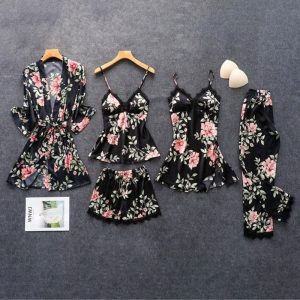 kimono noir lingerie