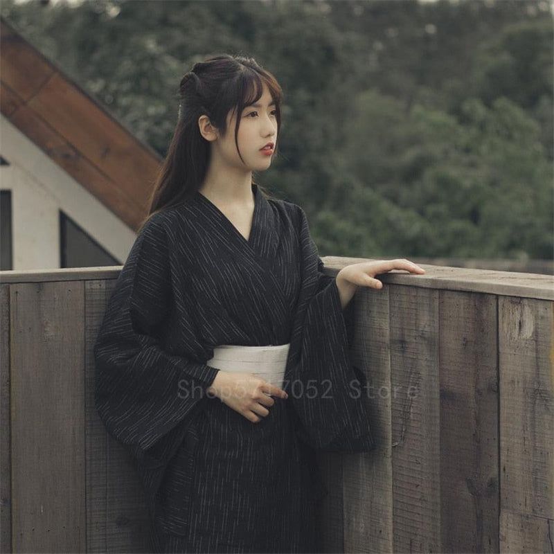 kimono noir pour femme