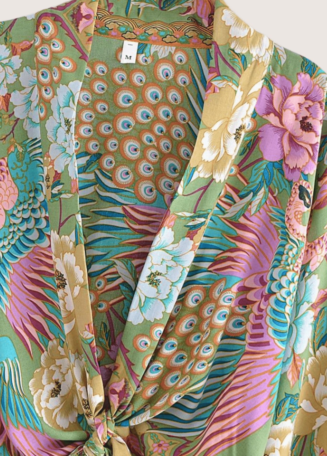 vêtement kimono court paon