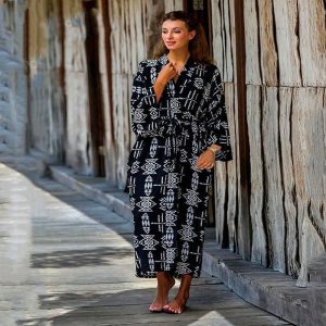 kimono plage long noir