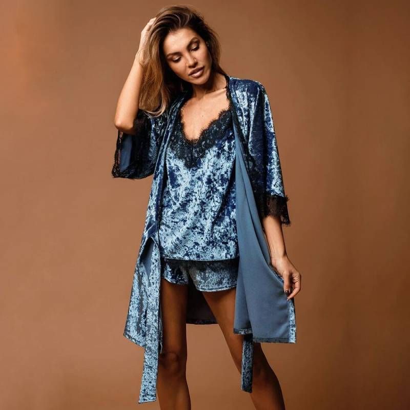 kimono polaire en satin