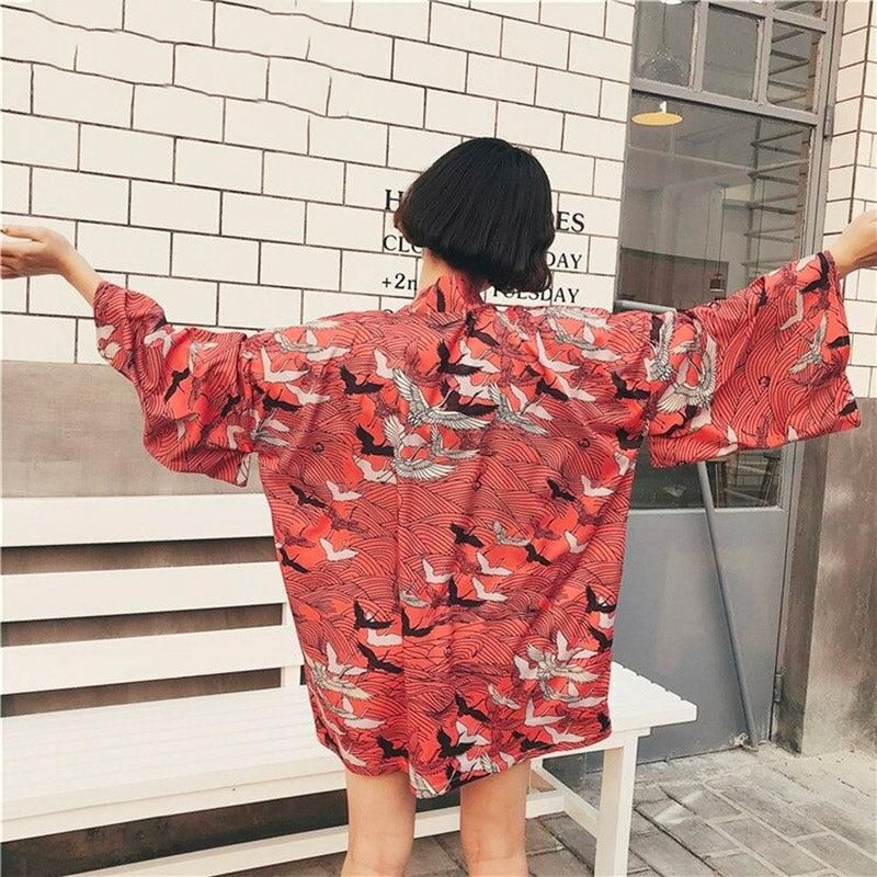 kimono rouge élégant