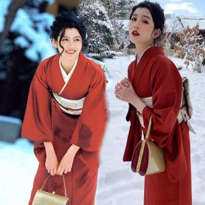 kimono rouge japonais