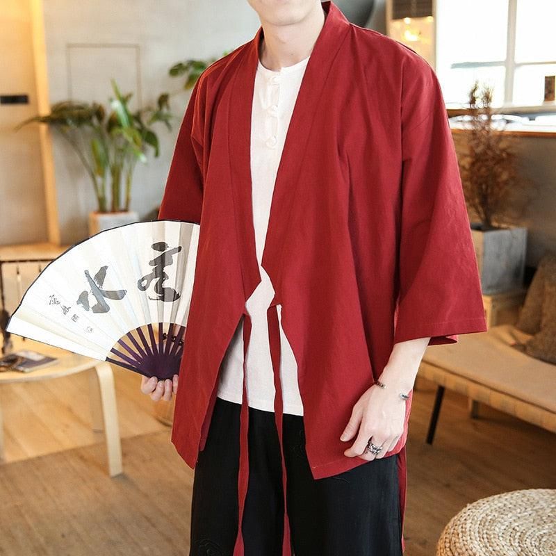 kimono rouge long