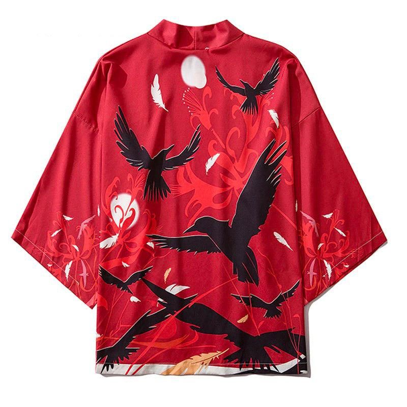 kimono rouge pour homme