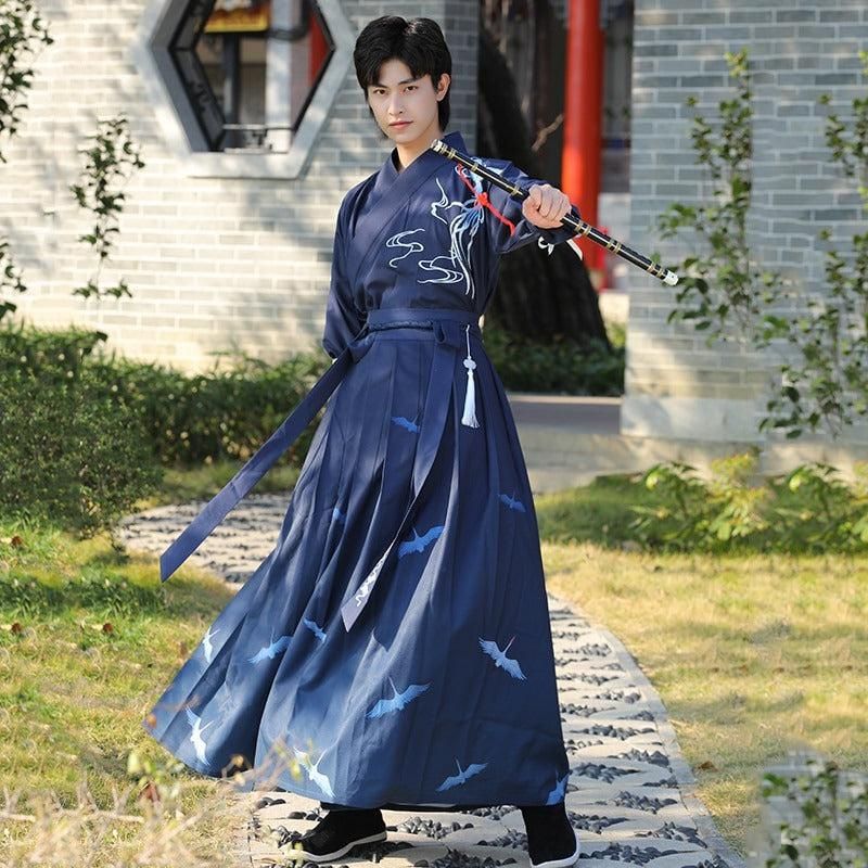 costume samourai bleu traditionnel