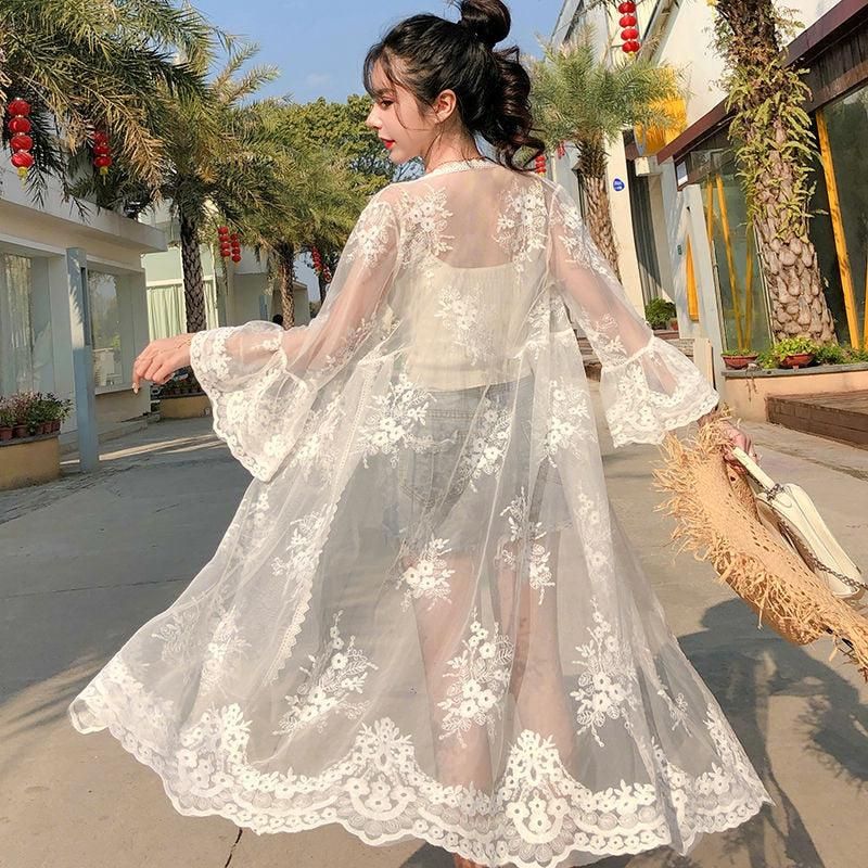 kimono satin dentelle