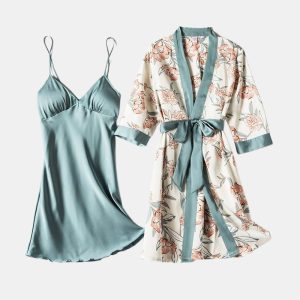kimono satin femme nuit