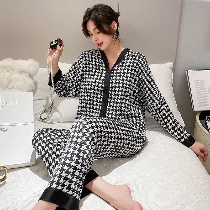 pyjama kimono satin noir