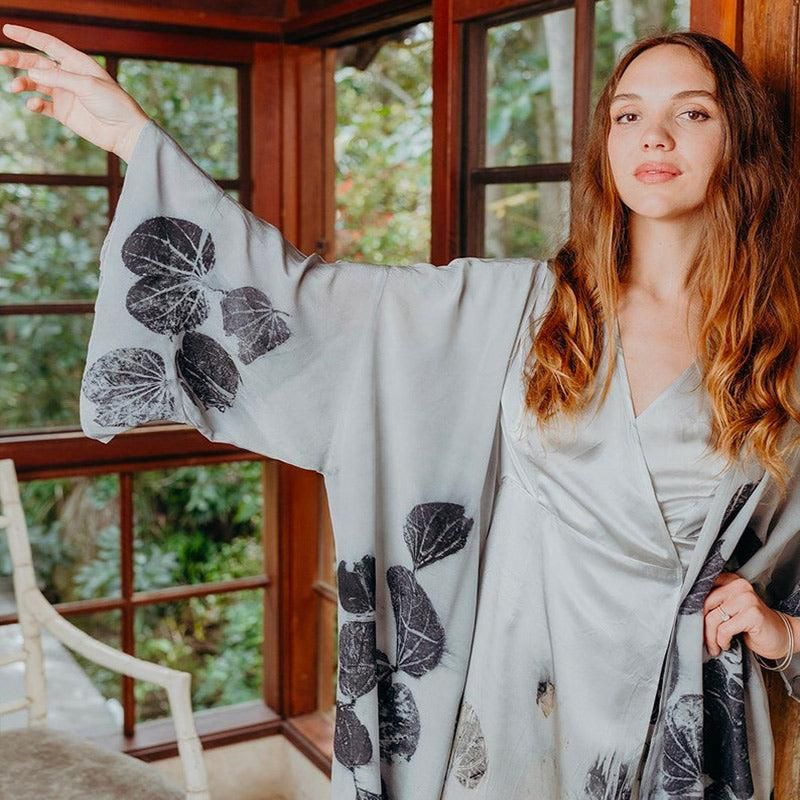 kimono soie blanc
