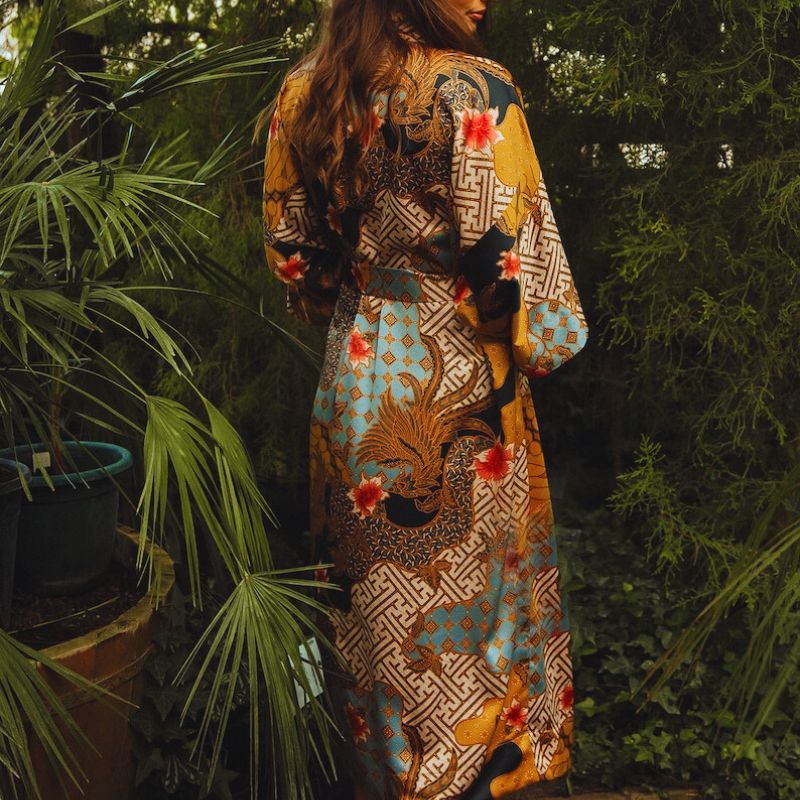 kimono soyeux robe de chambre