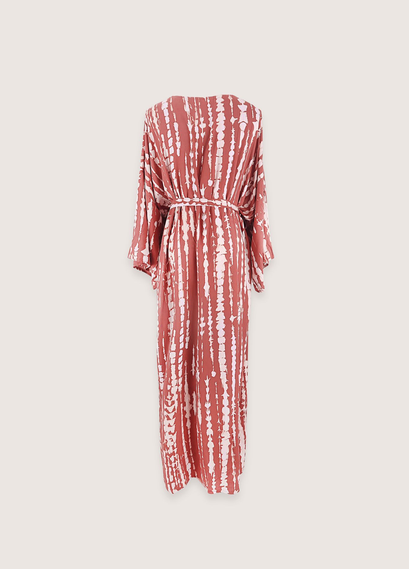 kimono terracotta avec motifs Tie Dye