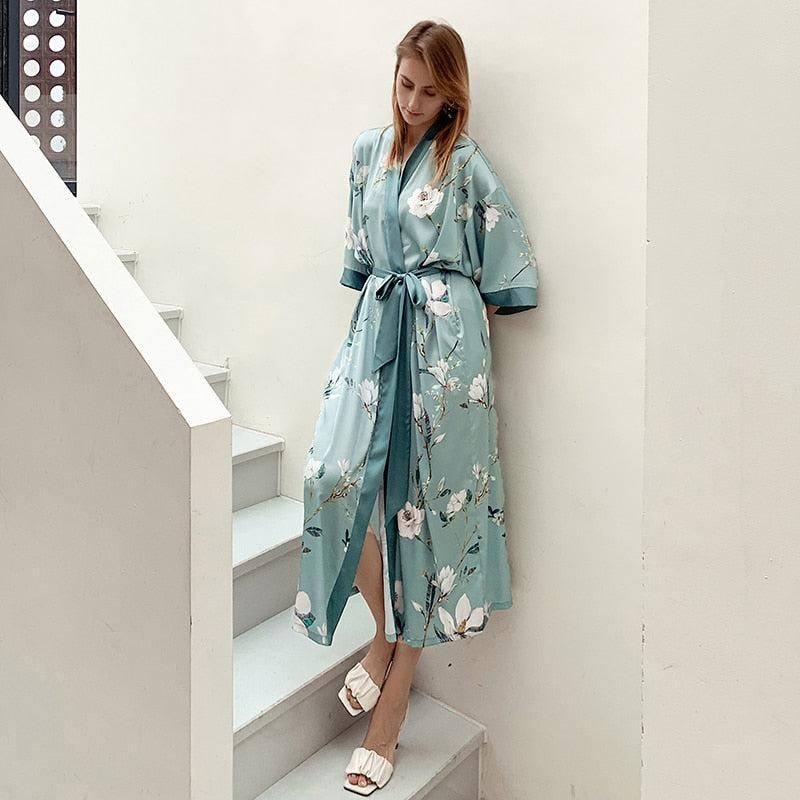 kimono vert chic