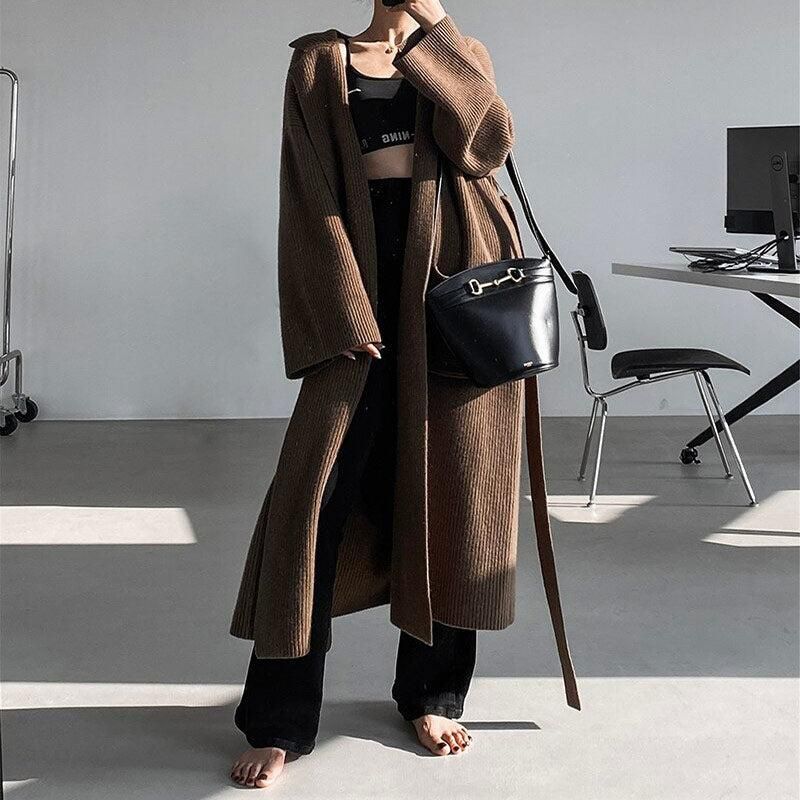 manteau automnal marron femme