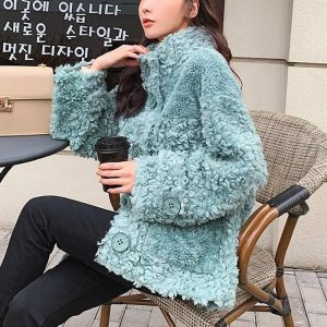 manteau bleu pastel femme