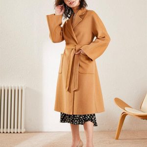 manteau camel femme laine