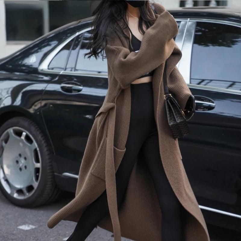 manteau chaud marron femme