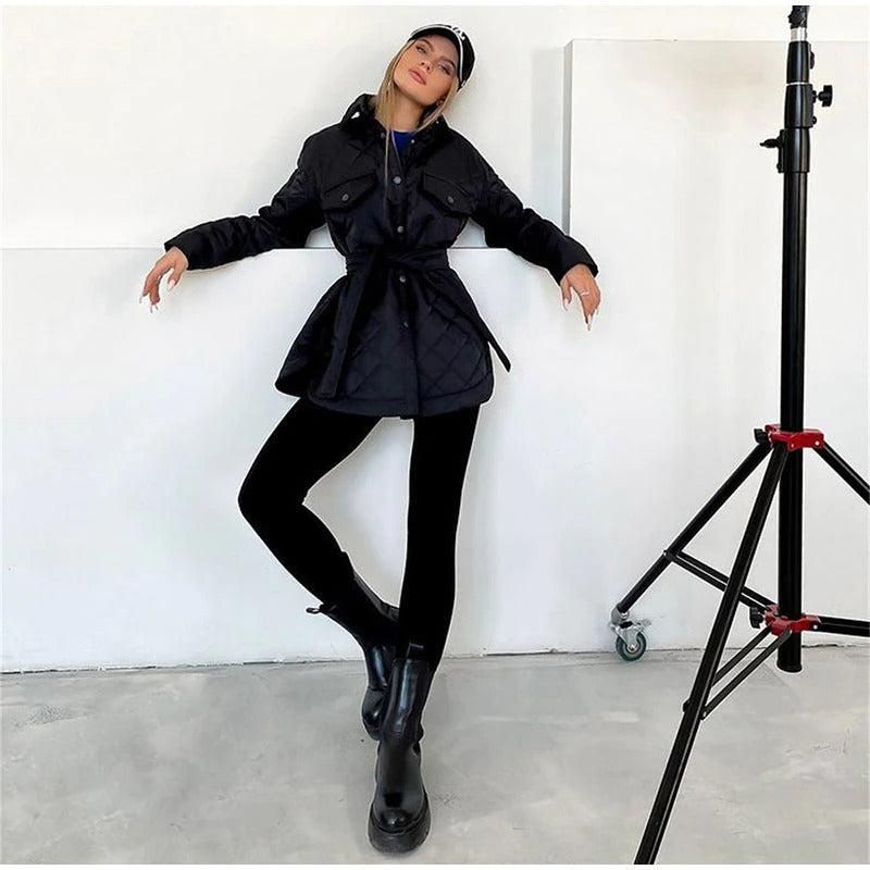 manteau court femme noir