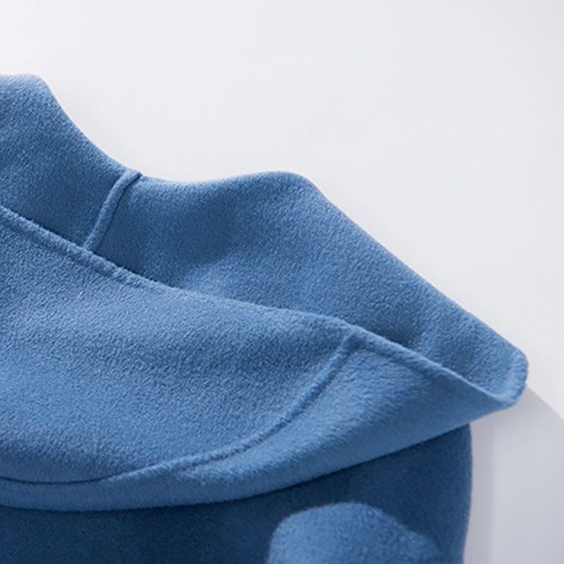 vêtement femme manteau laine bleu