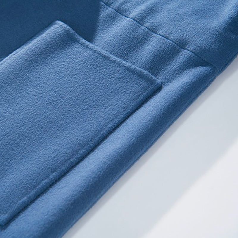 manteau femme en laine bleue