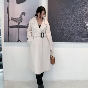 manteau femme blanc long