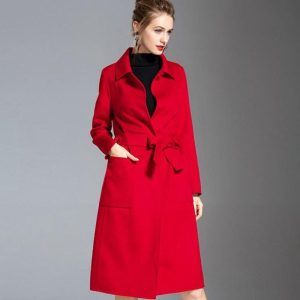 manteau forme kimono rouge
