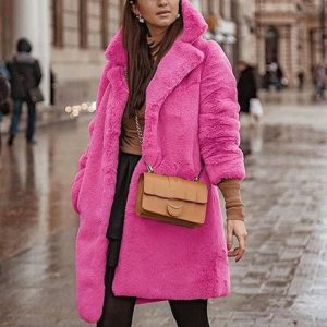 manteau hiver rose femme