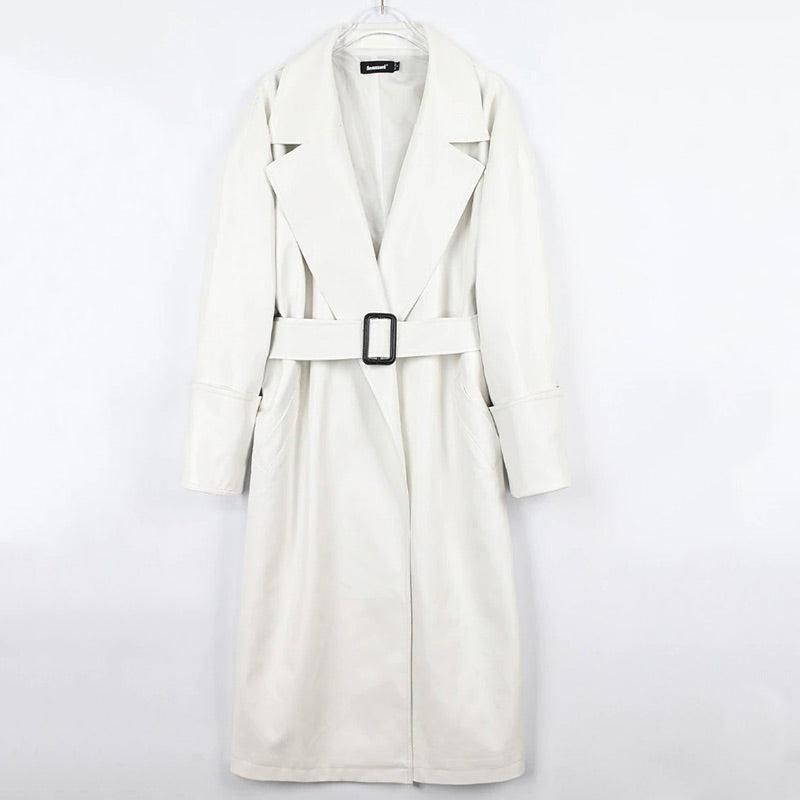 manteau long blanc pour femme