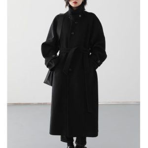 manteau long noir femme hiver