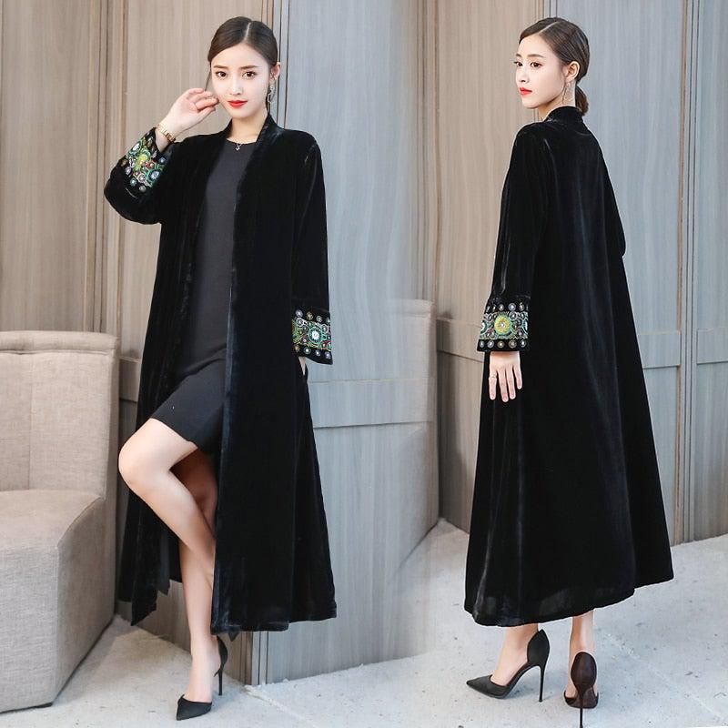 manteau noir style kimono