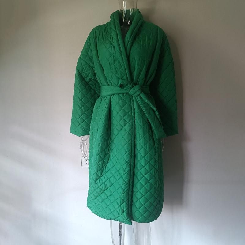 manteau vert pour l'hiver