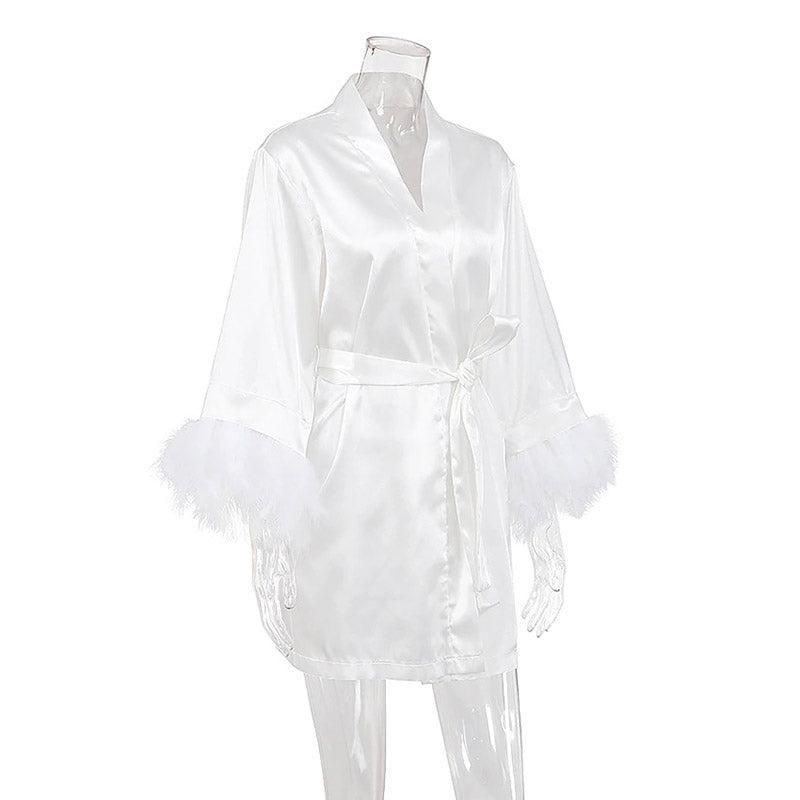 peignoir femme élégant blanc