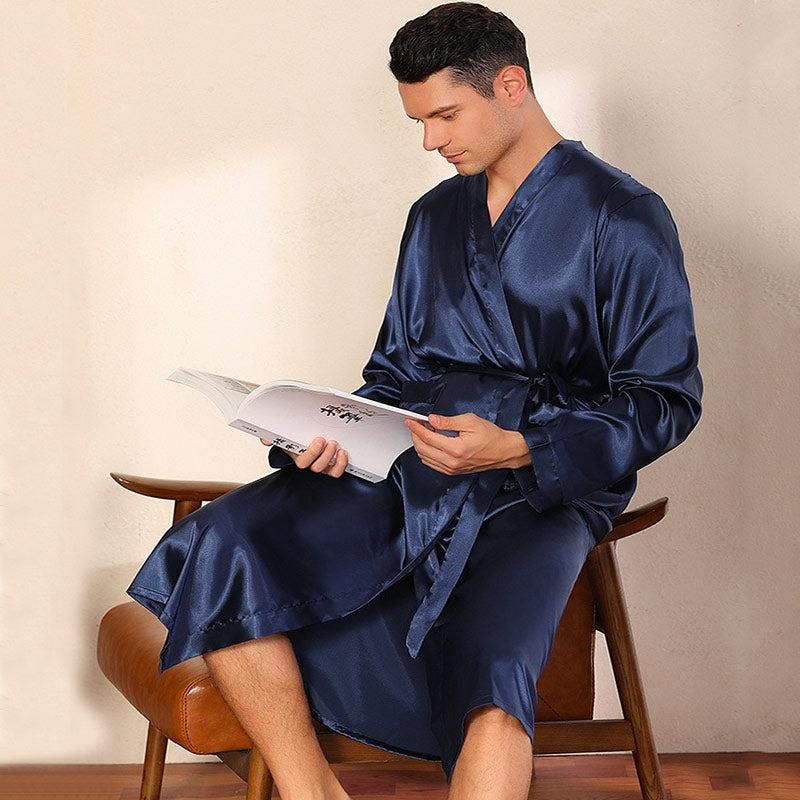 Peignoir bleu confortable pour homme