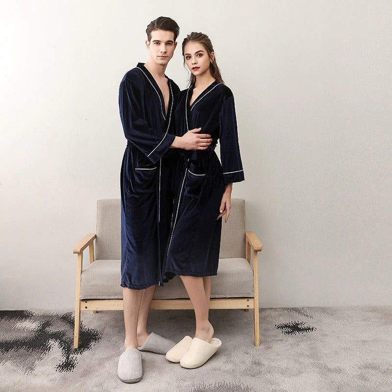 peignoir bleu pour femme