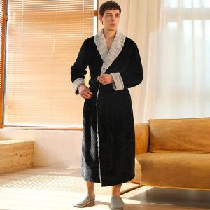 peignoir col kimono homme polaire