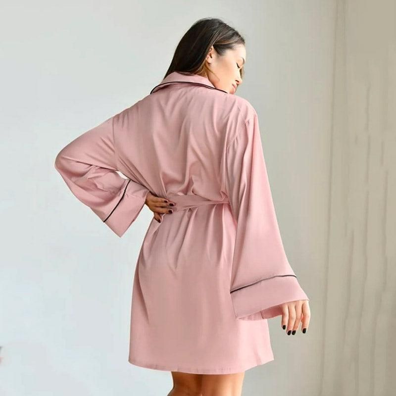 peignoir confortable rose