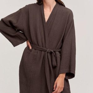 peignoir coton léger femme