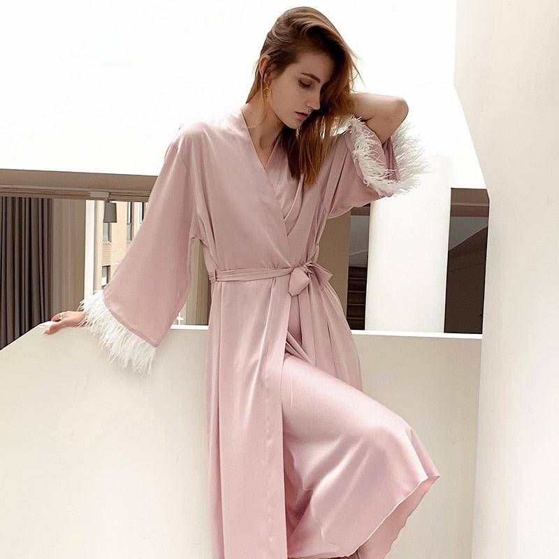 peignoir d'intérieur femme rose
