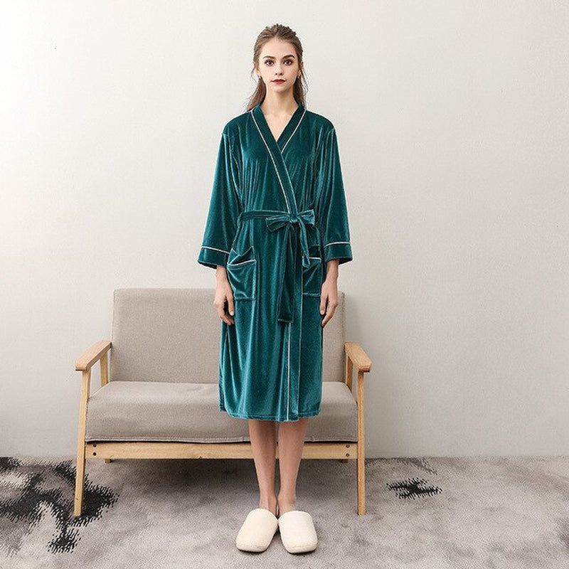 peignoir de bain femme vert