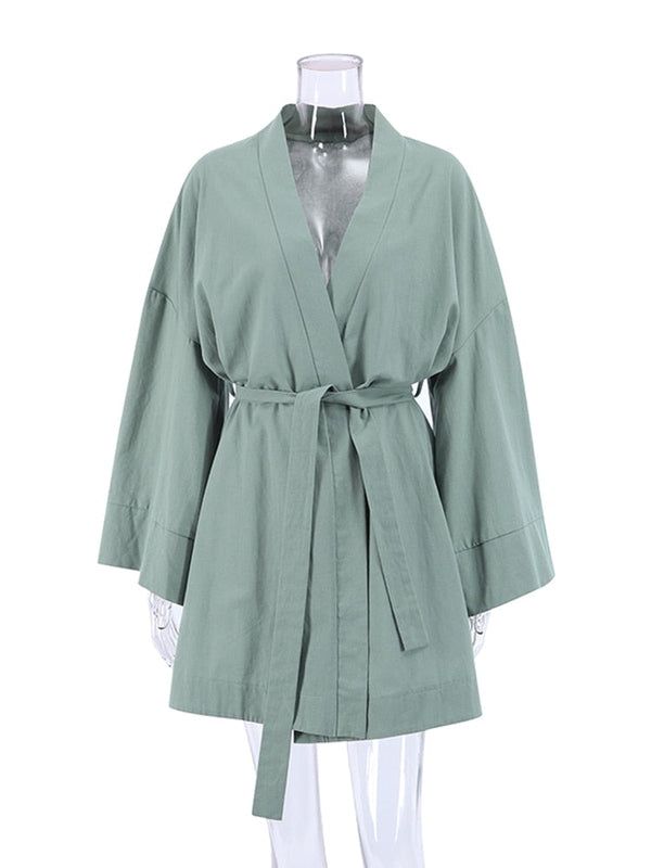 peignoir décontracté femme vert