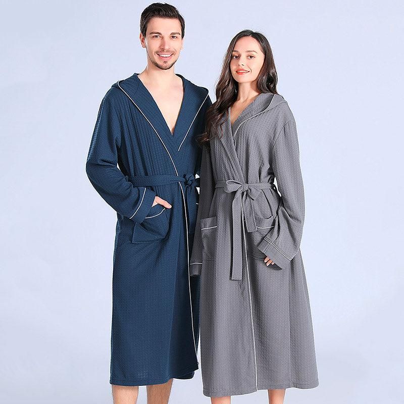 peignoir doux et confortable gris
