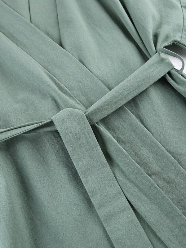 peignoir en coton femme vert