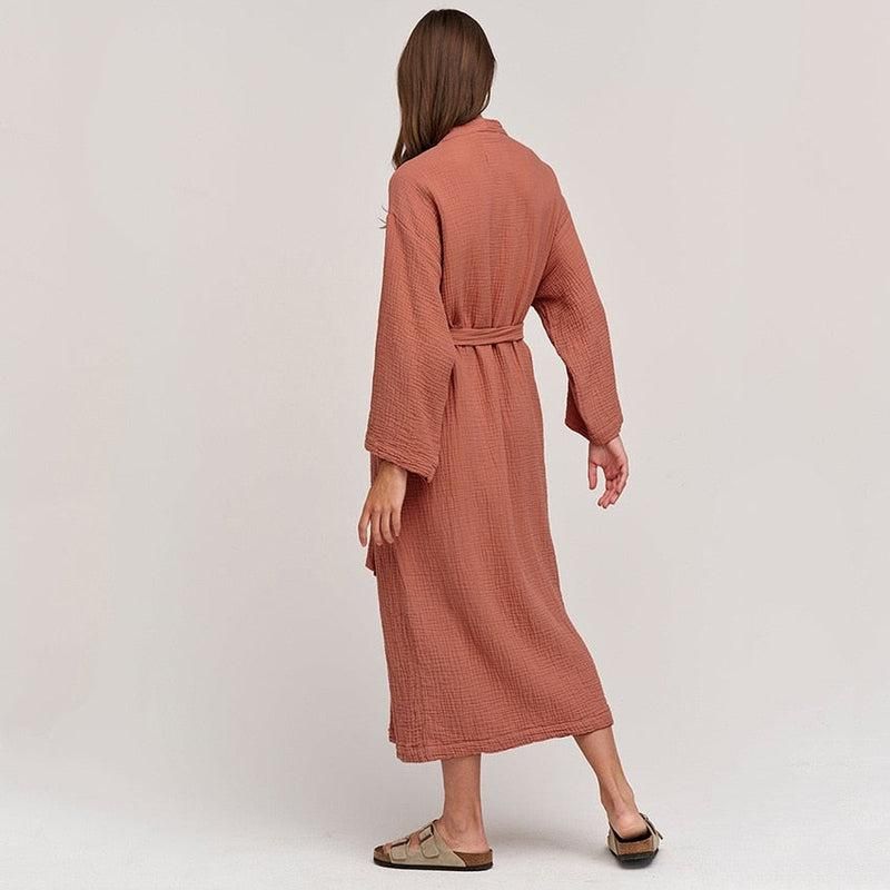 peignoir en coton pour femme