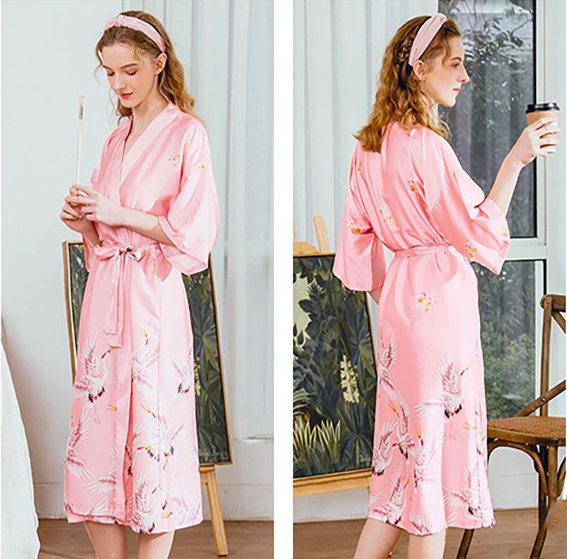 peignoir en satin doux
